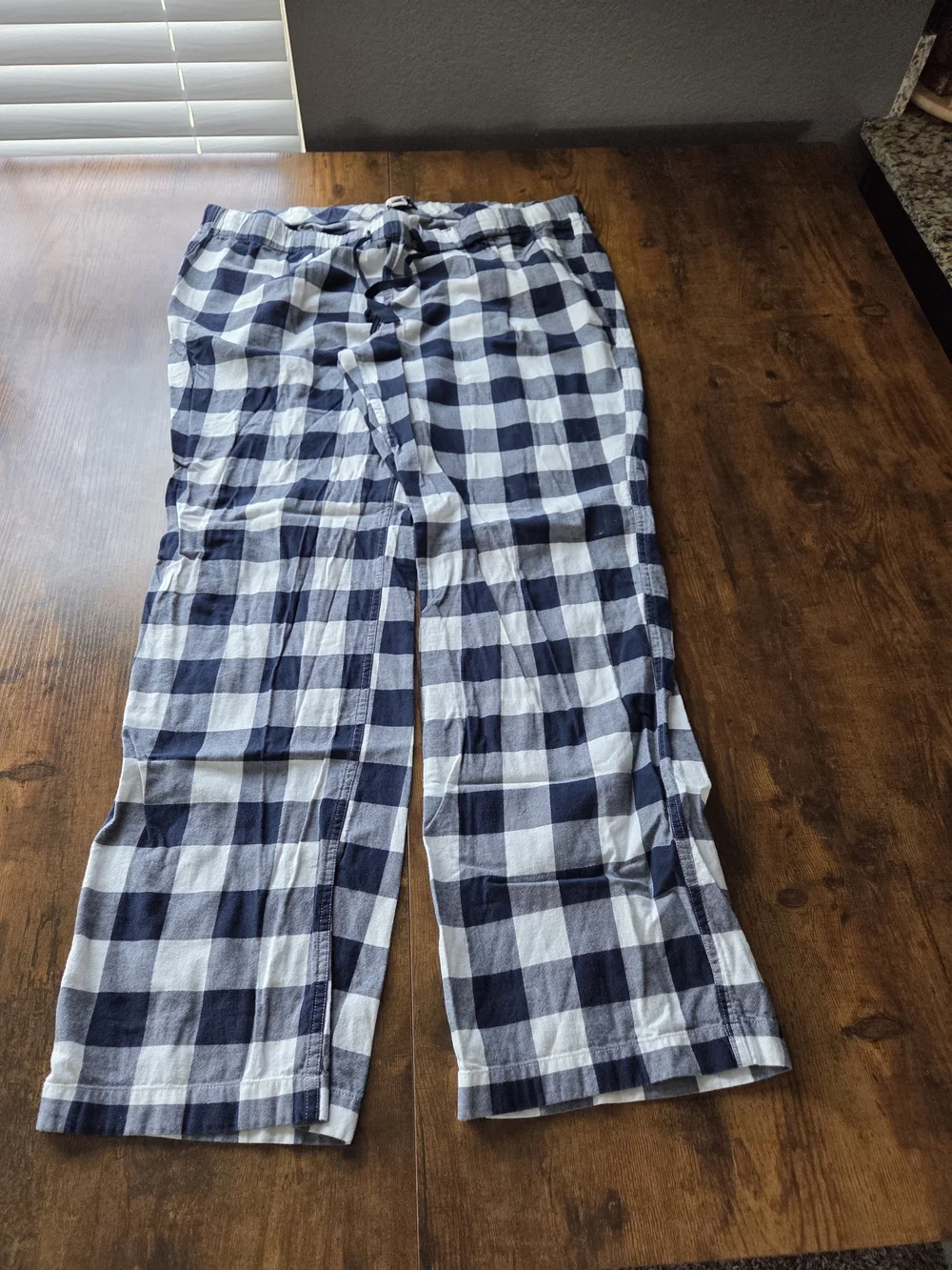 J.Crew Mens Gingham Checkered Sleep Pants Size XL Navy White